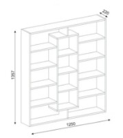 Etajeră Trendy Ample Walnut 125x135.7x22cm GTR006020 imaginea #3 — magazin online Desire.md