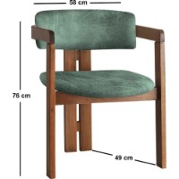 Стул Trendy CO 031 Walnut/Green 76x58x49cm GTR005796 фото №3 — интернет-магазин Desire.md