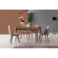 Стул Trendy Dallas 555 Beige/Walnut 90x50x49cm GTR006758 2pcs фото №4 — интернет-магазин Desire.md