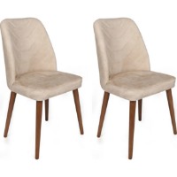 Стул Trendy Dallas 550 Beige/Walnut 90x50x49cm GTR006811 4pcs фото №2 — интернет-магазин Desire.md