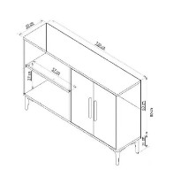 Тумба Trendy Ahart White/Gold 120x80x30cm GTR006240 фото №5 — интернет-магазин Desire.md