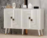 Тумба Trendy Ahart White/Gold 120x80x30cm GTR006240 фото №2 — интернет-магазин Desire.md