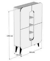 Тумба Trendy Al meu Walnut/Blue 93x144x31cm GTR006621 фото №4 — интернет-магазин Desire.md