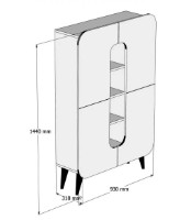 Тумба Trendy Al meu Walnut/Cream 93x144x31cm GTR006622 фото №4 — интернет-магазин Desire.md