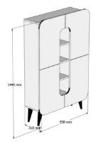 Тумба Trendy Al meu Walnut/White 93x144x31cm GTR006620 фото №4 — интернет-магазин Desire.md