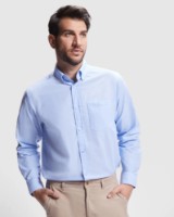 Мужская рубашка Roly Oxford 5507 Sky Blue, s.XL фото №2 — интернет-магазин Desire.md