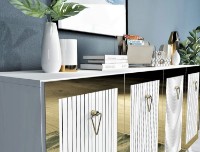 Dulăpior Trendy Bare White/Gold 150x80x40cm GTR006291 imaginea #2 — magazin online Desire.md