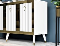 Dulăpior Trendy Bare White/Gold 150x80x40cm GTR006291 imaginea #3 — magazin online Desire.md