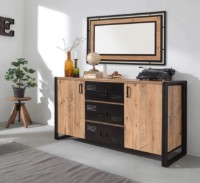 Dulăpior Trendy Cosmo Rio Pine Atlantic/Black 160x80x45cm GTR001231