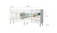 Dulăpior Trendy Frumos White/Gold 180x80x40cm GTR001211 imaginea #4 — magazin online Desire.md