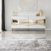 Dulăpior Trendy Frumos White/Gold 180x80x40cm GTR001211