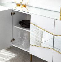 Dulăpior Trendy Frumos White/Gold 180x80x40cm GTR001211 imaginea #2 — magazin online Desire.md