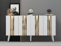 Тумба Trendy Isil White/Gold 150x80x40cm GTR006290