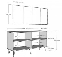 Тумба Trendy Isil White/Gold 150x80x40cm GTR006290 фото №3 — интернет-магазин Desire.md