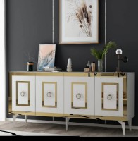 Dulăpior Trendy Karya White/Gold 150x79x40cm GTR006293 imaginea #2 — magazin online Desire.md