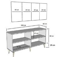 Dulăpior Trendy Karya White/Gold 150x79x40cm GTR006293 imaginea #4 — magazin online Desire.md