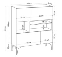 Тумба Trendy Krista Oak Sapphire 125x100x35cm GTR006316 фото №4 — интернет-магазин Desire.md
