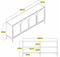 Dulăpior Trendy Lyon 79 Cream/Black 180x79x35cm GTR006261 imaginea #4 — magazin online Desire.md