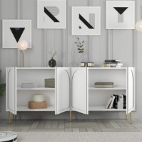 Dulăpior Trendy Lyon 80 White/Gold 180x80x35cm GTR006262 imaginea #2 — magazin online Desire.md