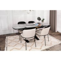 Scaun Trendy Dore 145 Cream/Black 90x43x49cm GTR006760 2pcs imaginea #3 — magazin online Desire.md