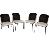 Scaun Trendy Dore 145 Cream/Black 86x55x54cm GTR006775 4pcs