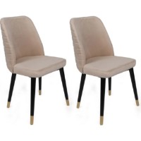 Scaun Trendy Hugo 367 Cream/Black/Gold 90x50x49cm GTR006899 2pcs imaginea #1 — magazin online Desire.md