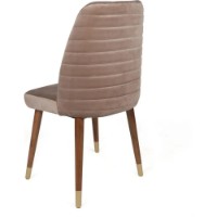 Scaun Trendy Hugo 384 Beige/Walnut/Gold 90x50x49cm GTR006901 2pcs imaginea #3 — magazin online Desire.md