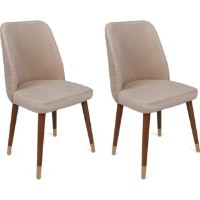 Scaun Trendy Hugo 387 Cream/Walnut/Gold 90x50x49cm GTR006903 2pcs imaginea #1 — magazin online Desire.md