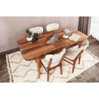Scaun Trendy Elma 760 Beige/Walnut 85x43x40cm GTR006762 2pcs imaginea #5 — magazin online Desire.md