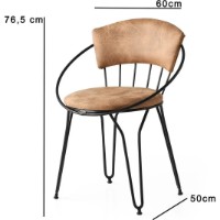 Scaun Trendy Istanbul 268 Black/Beige 76.5x60x50cm GTR006763 2pcs imaginea #2 — magazin online Desire.md