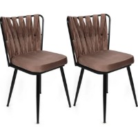 Scaun Trendy Kusakli 233 Black/Light Brown 82x43x43cm GTR006911 2pcs