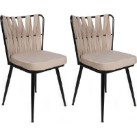 Scaun Trendy Kusakli 221 Black/Cream 82x43x43cm GTR006835 4pcs imaginea #2 — magazin online Desire.md