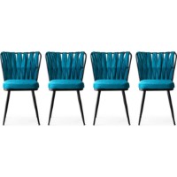 Scaun Trendy Kusakli 228 Black/Blue 82x43x43cm GTR006745 4pcs imaginea #1 — magazin online Desire.md