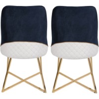 Scaun Trendy Madrid 908 Dark Blue/White/Gold 87x48x48cm GTR006766 2pcs imaginea #8 — magazin online Desire.md