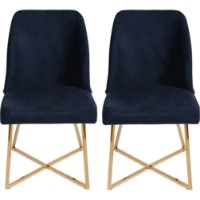 Scaun Trendy Madrid 908 Dark Blue/White/Gold 87x48x48cm GTR006766 2pcs imaginea #9 — magazin online Desire.md