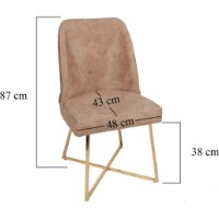 Scaun Trendy Madrid 913 Light Brown/Beige/Gold 87x48x48cm GTR006765 2pcs imaginea #6 — magazin online Desire.md
