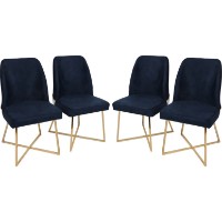 Scaun Trendy Madrid 908 Dark Blue/White/Gold 87x48x48cm GTR006780 4pcs imaginea #1 — magazin online Desire.md