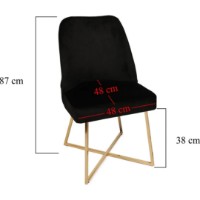 Scaun Trendy Madrid 911 Black/Grey/Gold 87x48x48cm GTR006778 4pcs imaginea #5 — magazin online Desire.md