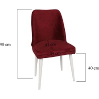 Комплект для столовой Trendy Nova 081 Burgundy Red/White 90x49x43cm GTR006768 2pcs фото №5 — интернет-магазин Desire.md