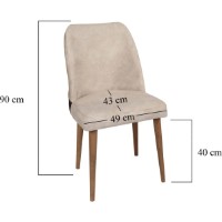 Scaun Trendy Nova 071 Cream/Dark Brown/Walnut 90x49x43cm GTR006781 4pcs imaginea #3 — magazin online Desire.md