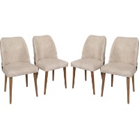 Scaun Trendy Nova 071 Cream/Dark Brown/Walnut 90x49x43cm GTR006781 4pcs imaginea #1 — magazin online Desire.md