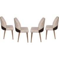 Scaun Trendy Nova 071 Cream/Dark Brown/Walnut 90x49x43cm GTR006781 4pcs imaginea #2 — magazin online Desire.md