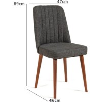 Scaun Trendy Stormi Walnut/Anthracit 89x47x46cm GTR005790 imaginea #3 — magazin online Desire.md