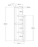 Etajeră Trendy Bagheta Walnut 160x19.6x50cm GTR000509 imaginea #6 — magazin online Desire.md