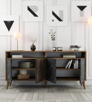 Dulăpior Trendy Milan 160 Walnut/Black Marble 160x78x35cm GTR001169 imaginea #3 — magazin online Desire.md