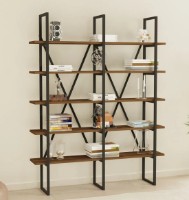 Etajeră Trendy Burgaz Black/Walnut 160x126x26cm GTR000523