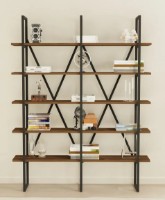 Etajeră Trendy Burgaz Black/Walnut 160x126x26cm GTR000523 imaginea #2 — magazin online Desire.md