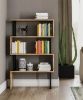 Etajeră Trendy Ceylan Black/Walnut 128x80x22cm GTR000475