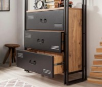 Etajeră Trendy Cosmo Cortex Black/Pin Atlantic 180x90x35cm GTR000546 imaginea #2 — magazin online Desire.md