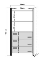 Etajeră Trendy Cosmo Cortex Black/Pin Atlantic 180x90x35cm GTR000546 imaginea #5 — magazin online Desire.md